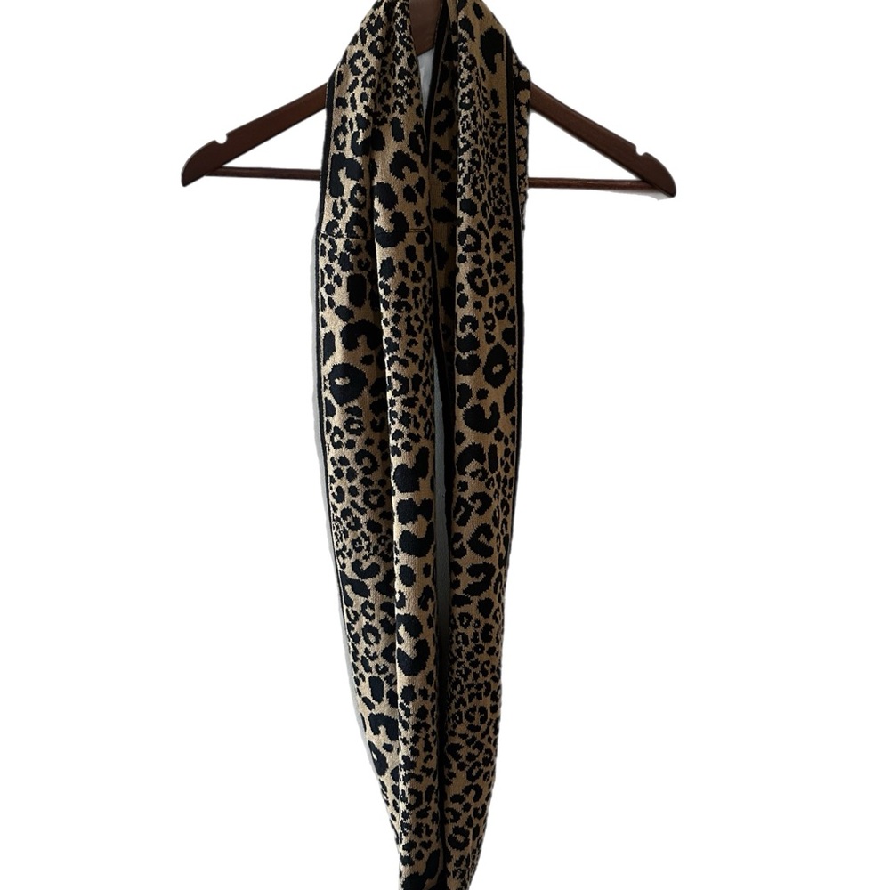 MICHAEL Michael Kors Leopard Print Scarf - Black and Tan